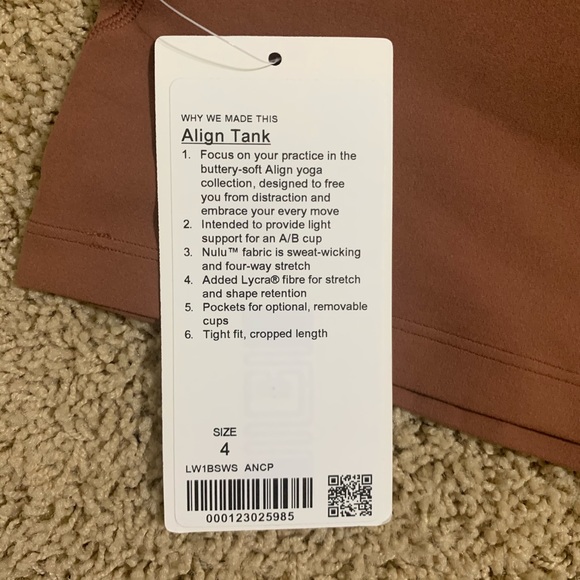 Align tank+next one gets lulu tote! - Picture 3 of 3